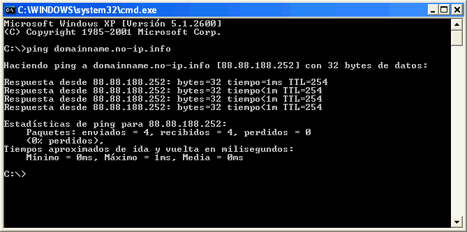 Figura 22. Ping al nombre DNS que hemos creado, para comprobar que funciona